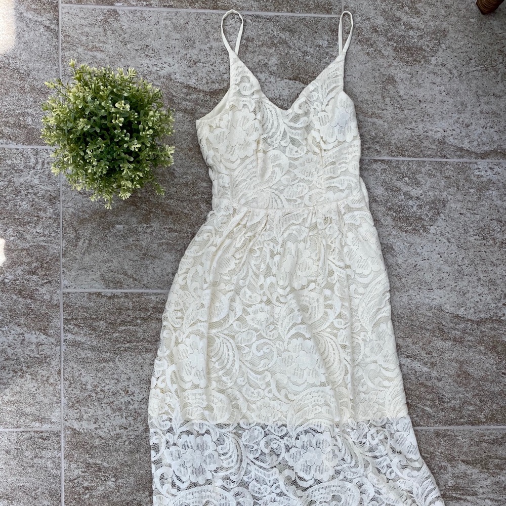 Previously Loved white lace sun dress